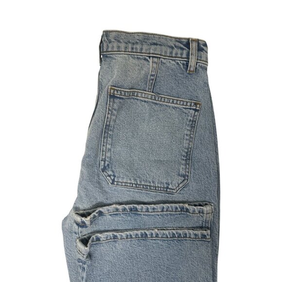 New Reformation Alyssa Patch Pocket High Rise Wide Leg Ankle Jeans 30 Aden Wash - Picture 10 of 15